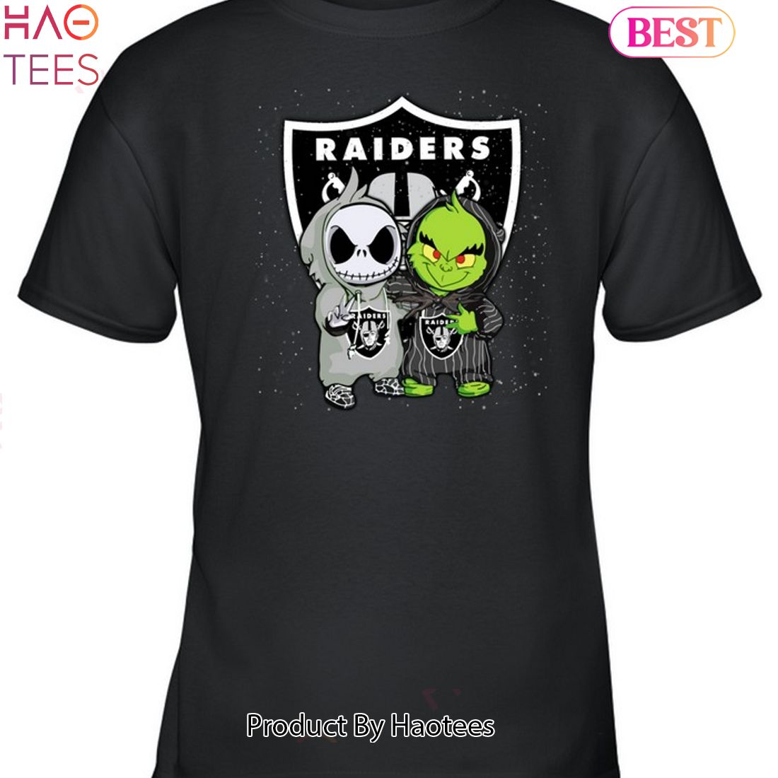 Las Vegas Raiders Jack Skellington And Grinch Unisex T-Shirt Las Vegas Raiders Jack Skellington And Grinch Unisex T-Shirt