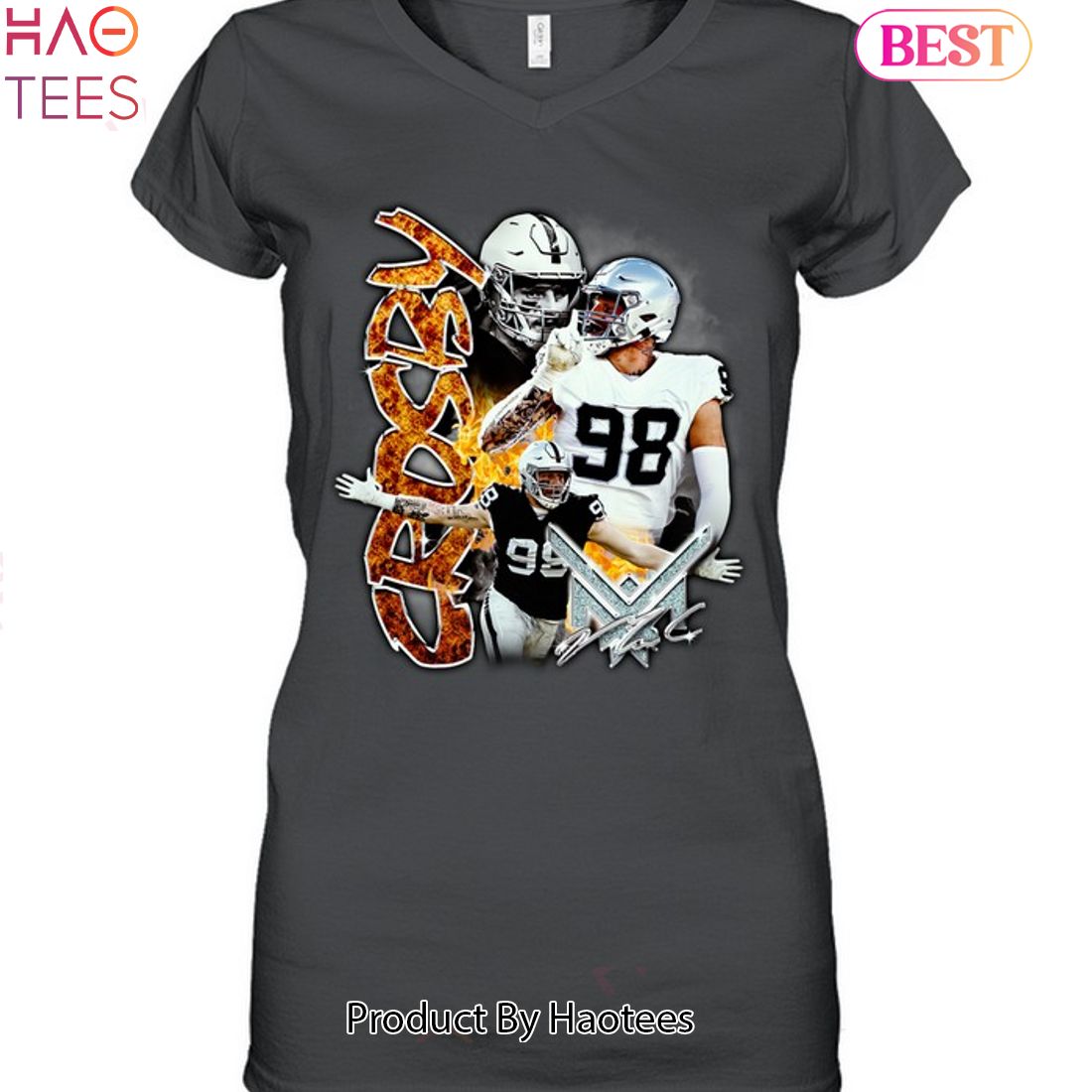 : Max Crosby Las Vegas Football T-Shirt Cotton Jersey