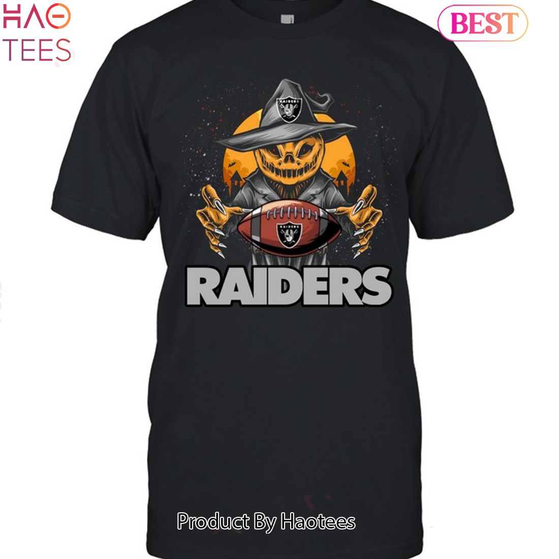 NEW FASHION 2023 Las Vegas Raiders T-shirt Halloween pumpkin skull