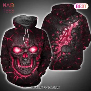 [AVAILABLE] Alabama Crimson Tide Skull Art 3D Hoodie NCAA Cheer Gifts