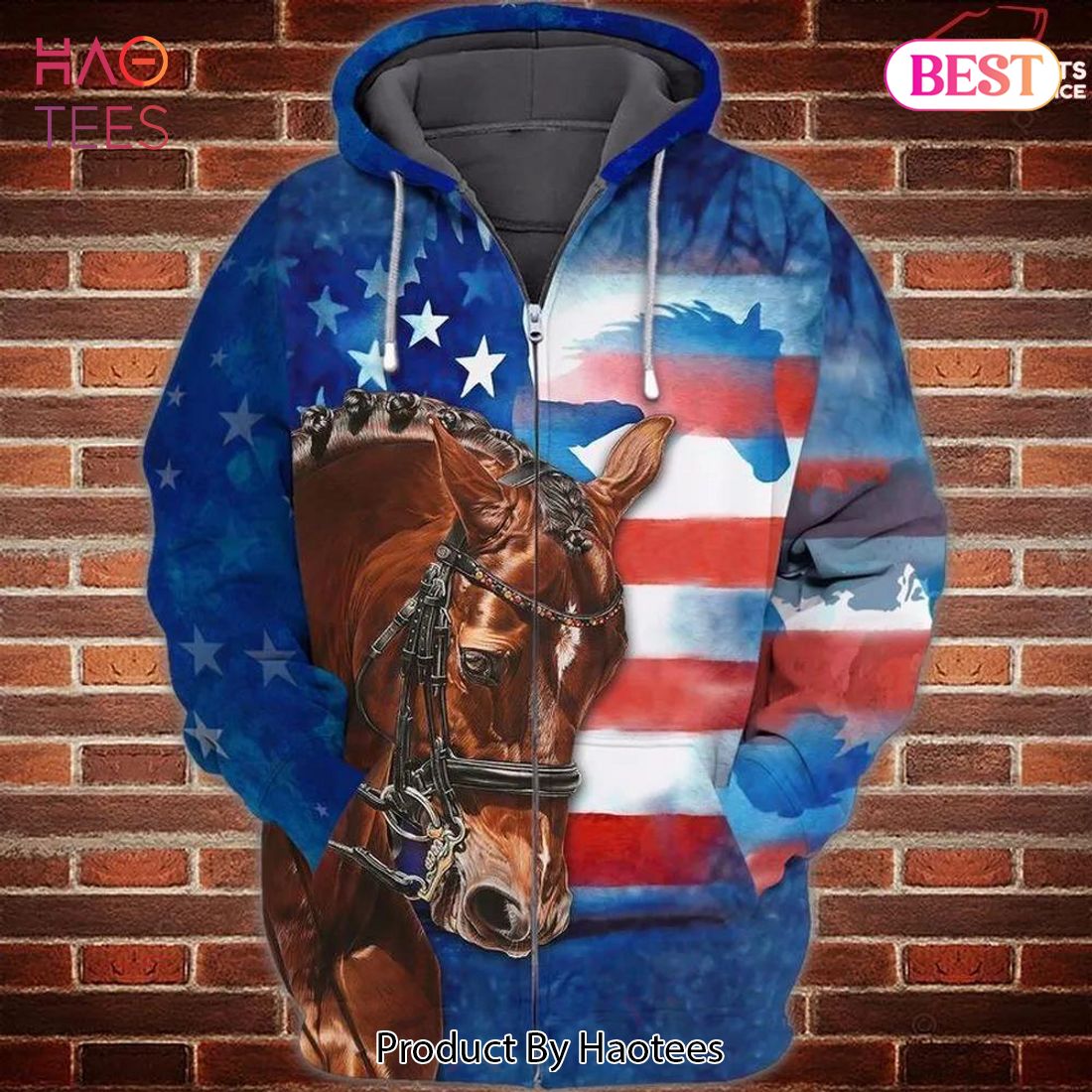 [AVAILABLE] American Flag Love Horse For Men And Women 3D Hoodie