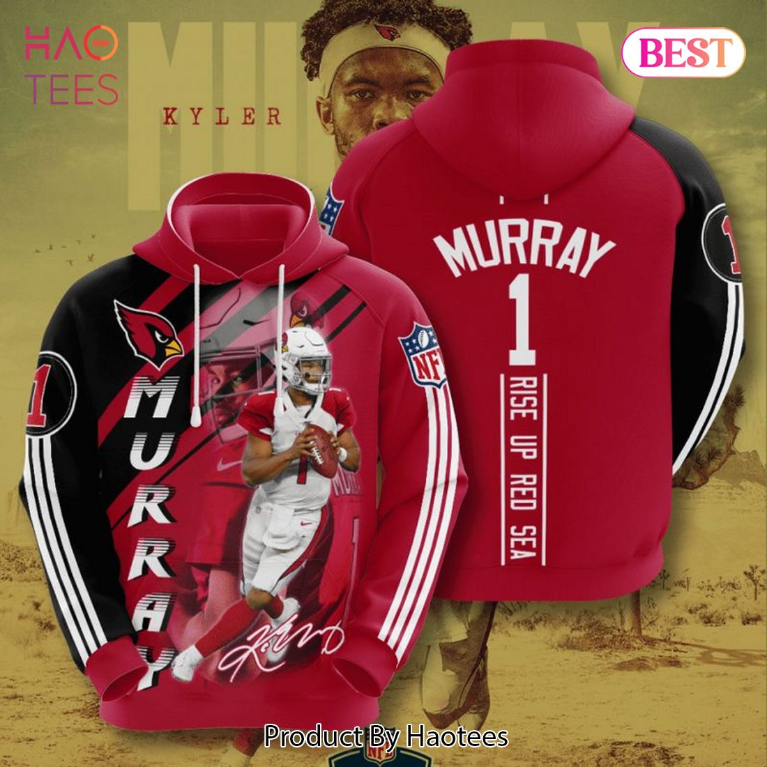 AVAILABLE Arizona Cardinals Kyler Murray 3D Hoodie