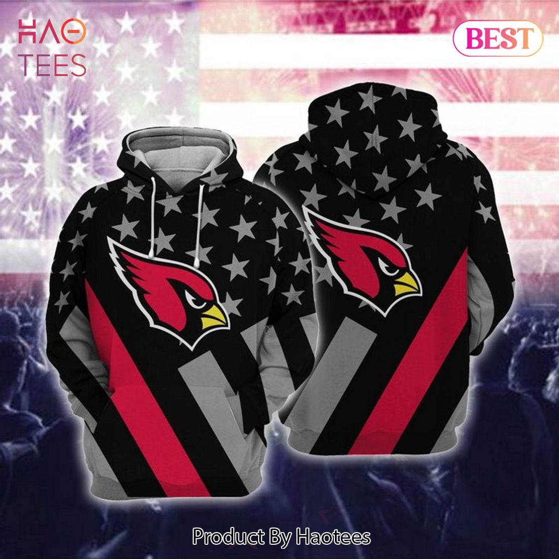 [AVAILABLE] Arizona Cardinals Logo 3D Hoodie Arizona Cardinals Gift Ideas For Him