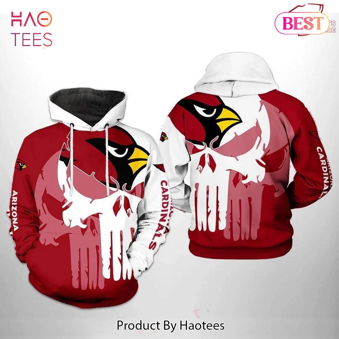 AVAILABLE Arizona Cardinals NFL Team Skull 3D Printed Hoodie Zipper Hoodie