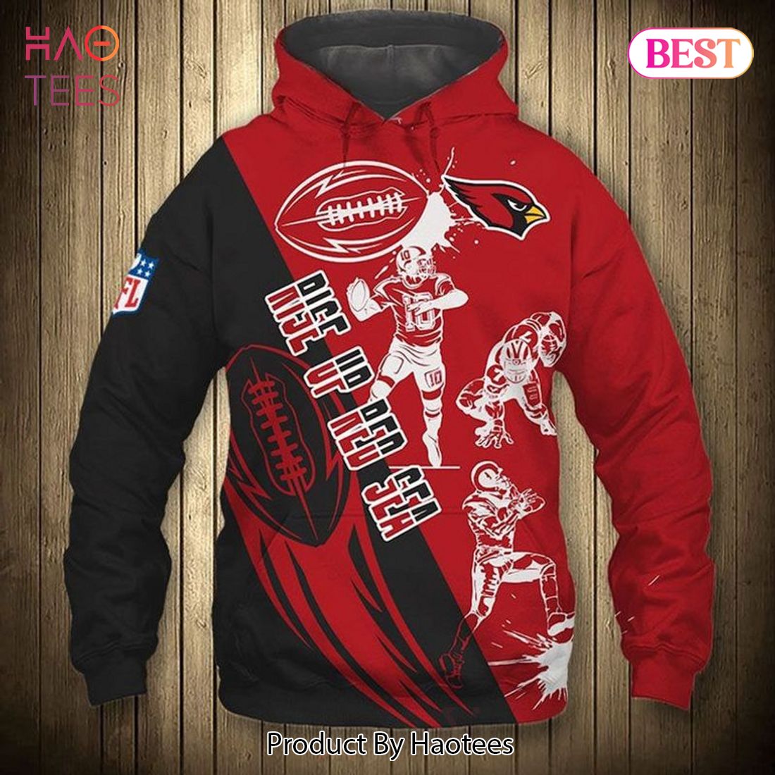 [AVAILABLE] Arizona Cardinals Rise Up Red Sea 3D Hoodie