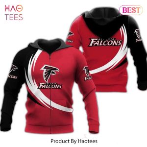 [AVAILABLE] Atlanta Falcons NFL Big Logo Teams Zipper 3D Hoodie