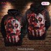 AVAILABLE Atlanta Falcons Skull In Hand Black Red 3D Hoodie
