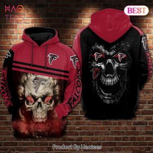 [AVAILABLE] Atlanta Falcons Skull Red Black Men, Atlanta Falcons 3D Hoodie