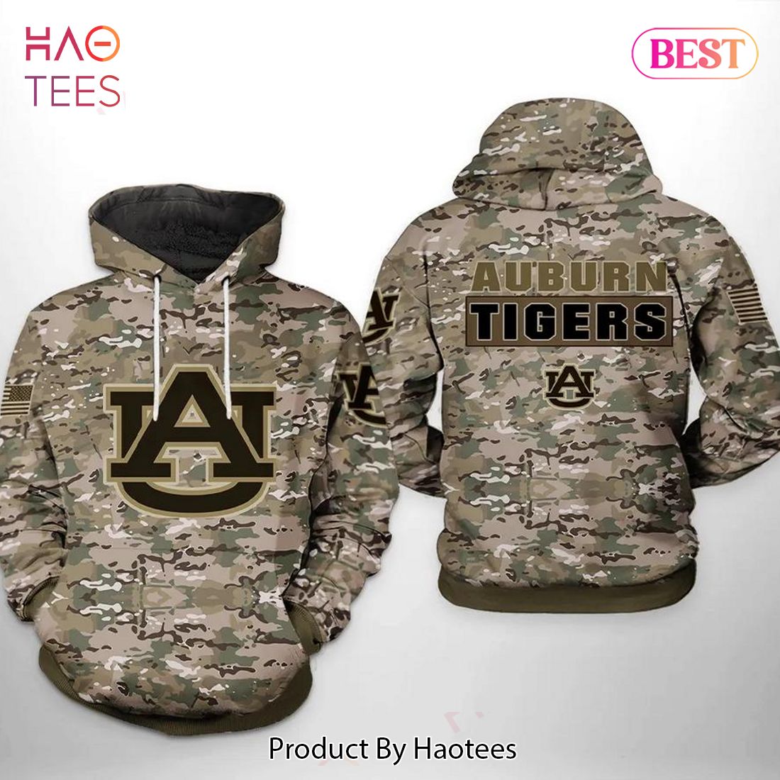 [AVAILABLE] Auburn Tigers Camo Veteran 3D Hoodie NCAA Cheer Gifts