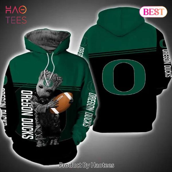 [AVAILABLE] Baby Groot Hug Ball Oregon Ducks 3D Hoodie Oregon Ducks Fans Gift