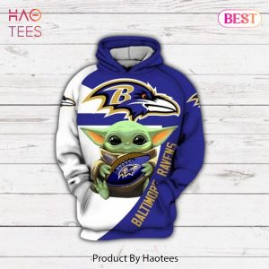 AVAILABLE Baby Yoda Baltimore Ravens Gift For Fan 3D Hoodie