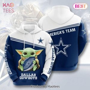 AVAILABLE Baby Yoda Hug Dallas Cowboys Star Wars 3D Hoodie