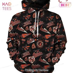 AVAILABLE Baltimore Orioles Multi Logo 3D Hoodie