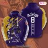 AVAILABLE Baltimore Ravens 8 Lamar Jackson Signature Here We Are 3D Hoodie