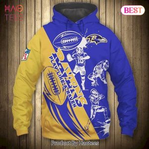 AVAILABLE Baltimore Ravens Logo Ravens Play Like A Raven 3D Hoodie