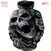 AVAILABLE Baltimore Ravens Logo Skull Skeleton 3D Hoodie