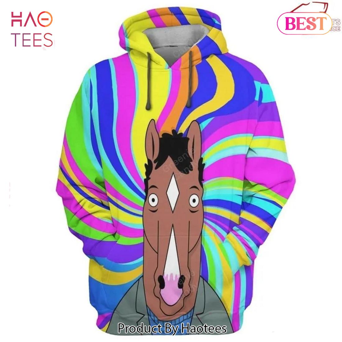 AVAILABLE Bojack Horseman Colorful 3D Hoodie