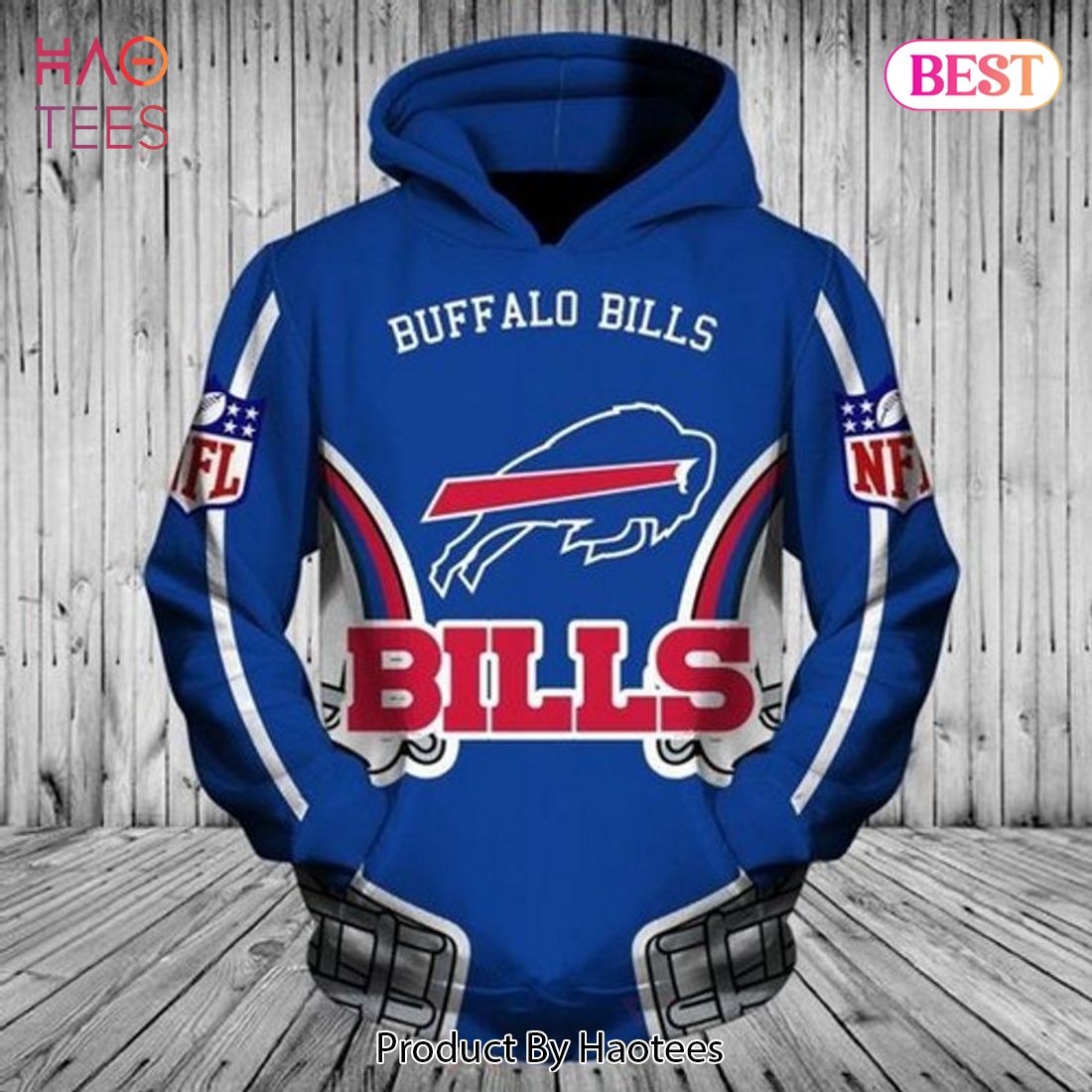 AVAILABLE Buffalo Bills Blue 3D Hoodie Buffalo Bills Gifts For Her