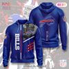 AVAILABLE Buffalo Bills Football Team Gray Blue 3D Hoodie