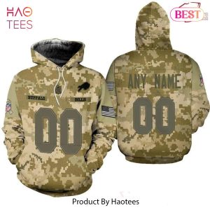 AVAILABLE Buffalo Bills NFL American Football Team Logo Camouflage 3D Designed Allover, Custom Gift For Bills Fans Hoodie