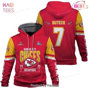 [AVAILABLE] Butker 7 Kansas City Chiefs Super Bowl Champion 2023 3D Hoodie Design