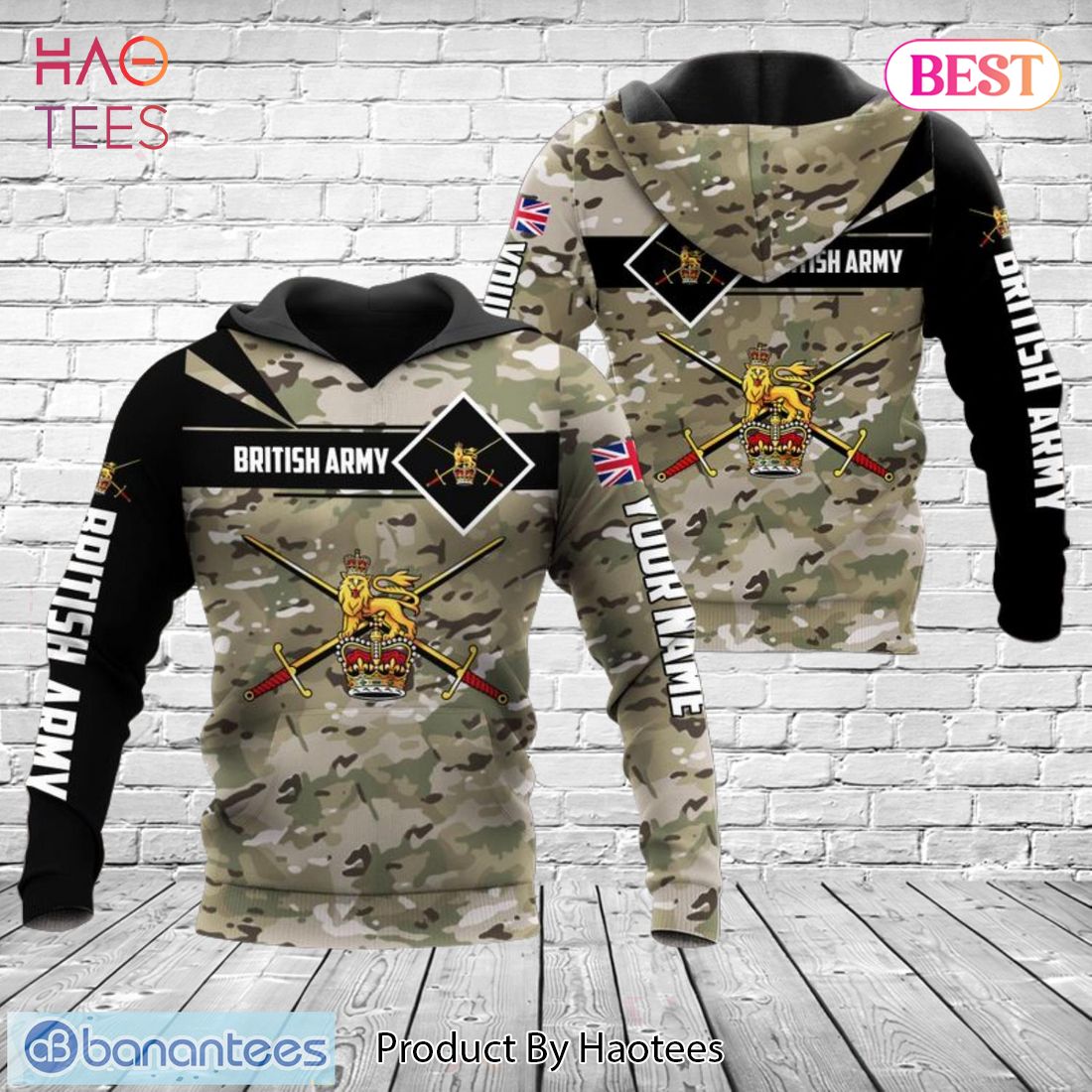 [AVAILABLE] Custom Name British Army 3D Hoodie For Army