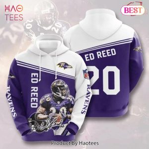 [BEST] 20 Ed Reed Baltimore Ravens Football Team Purple 3D Hoodie