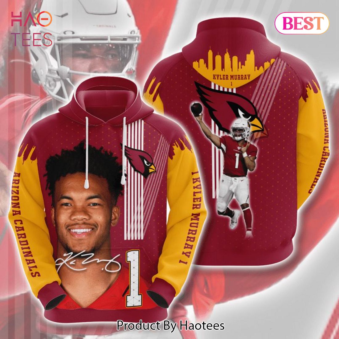 BEST Arizona Cardinals Rugby Team Kyler Murray 1 3D Hoodie