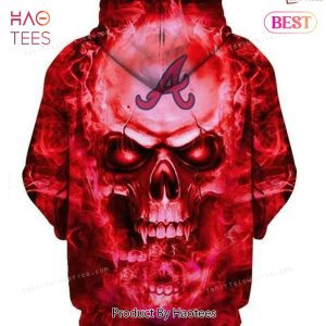 [BEST] Atlanta Braves MLB Baseball Skull Fire 3D Hoodie 3D Zipper Hoodie