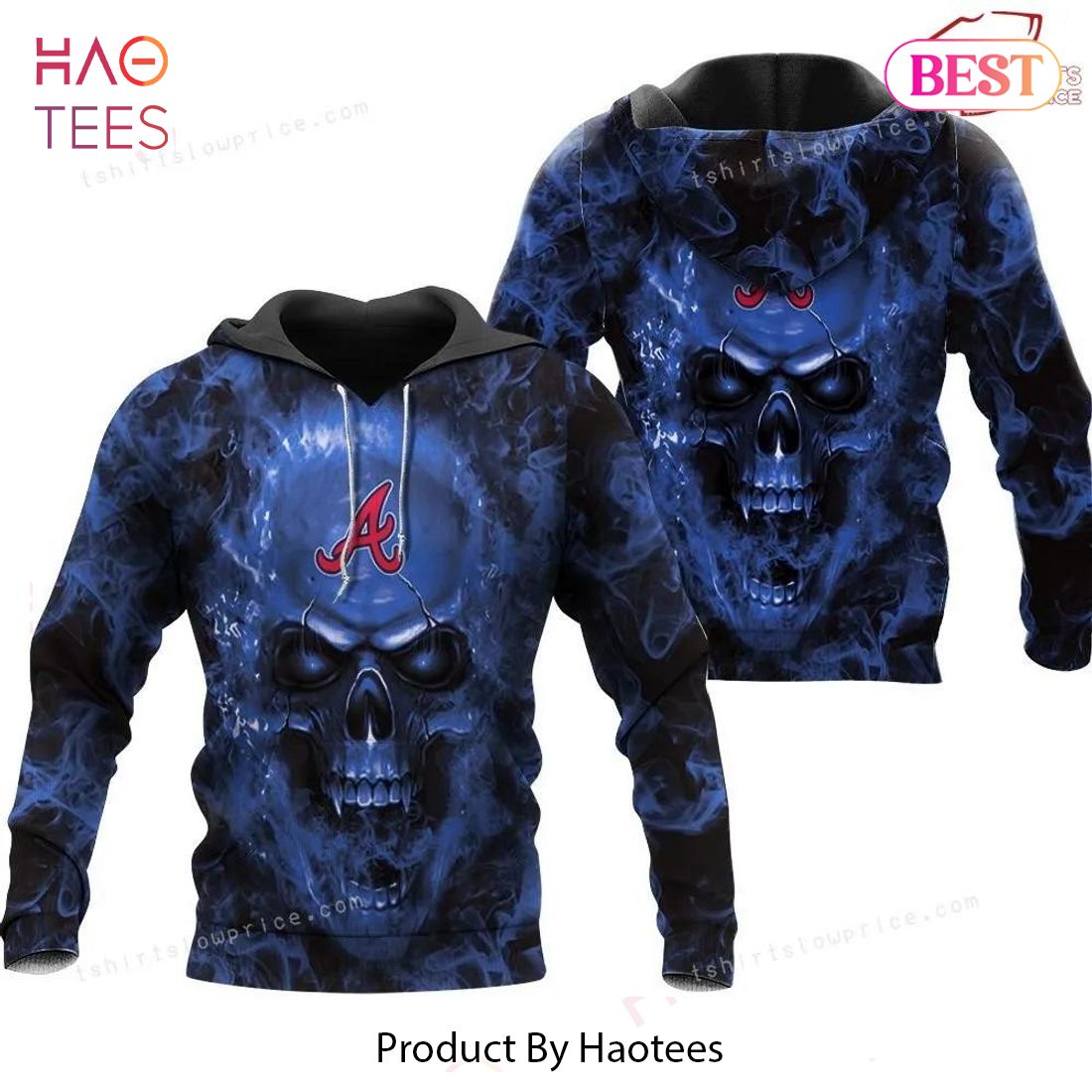 BEST Atlanta Braves MLB Fan Skull 3D Hoodie For MLB Fans