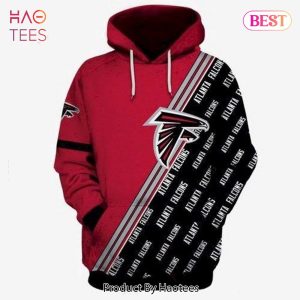 [BEST] Atlanta Falcons Diagonal Stripes 3D Hoodie