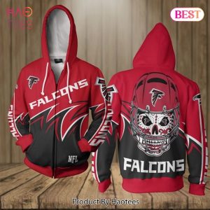 BEST Atlanta Falcons Logo Skull 3D Hoodie Atlanta Falcons Fan Gift Ideas