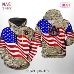BEST Auburn Tigers Flag American Camo Veteran 3D Hoodie NCAA Cheer Gifts
