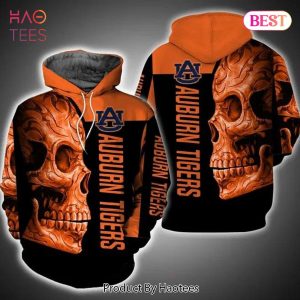 BEST Auburn Tigers Skull 3D Hoodie College Baseball Apparel