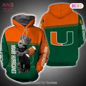 [BEST] Baby Groot Hug Ball Miami Hurricanes 3D Hoodie Miami Hurricanes Gift