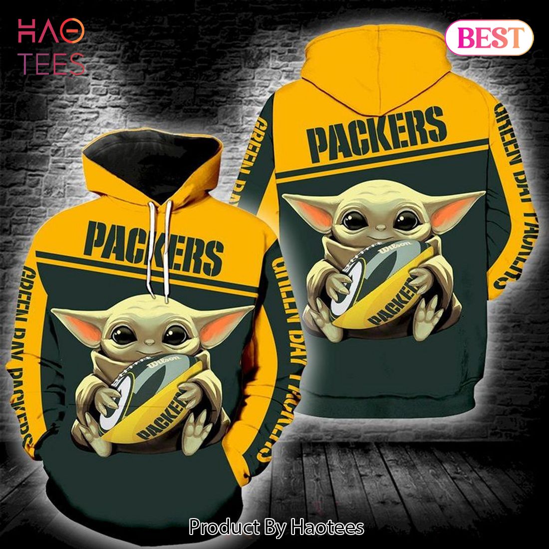 [BEST] Baby Yoda Green Bay Packers 3D Hoodie