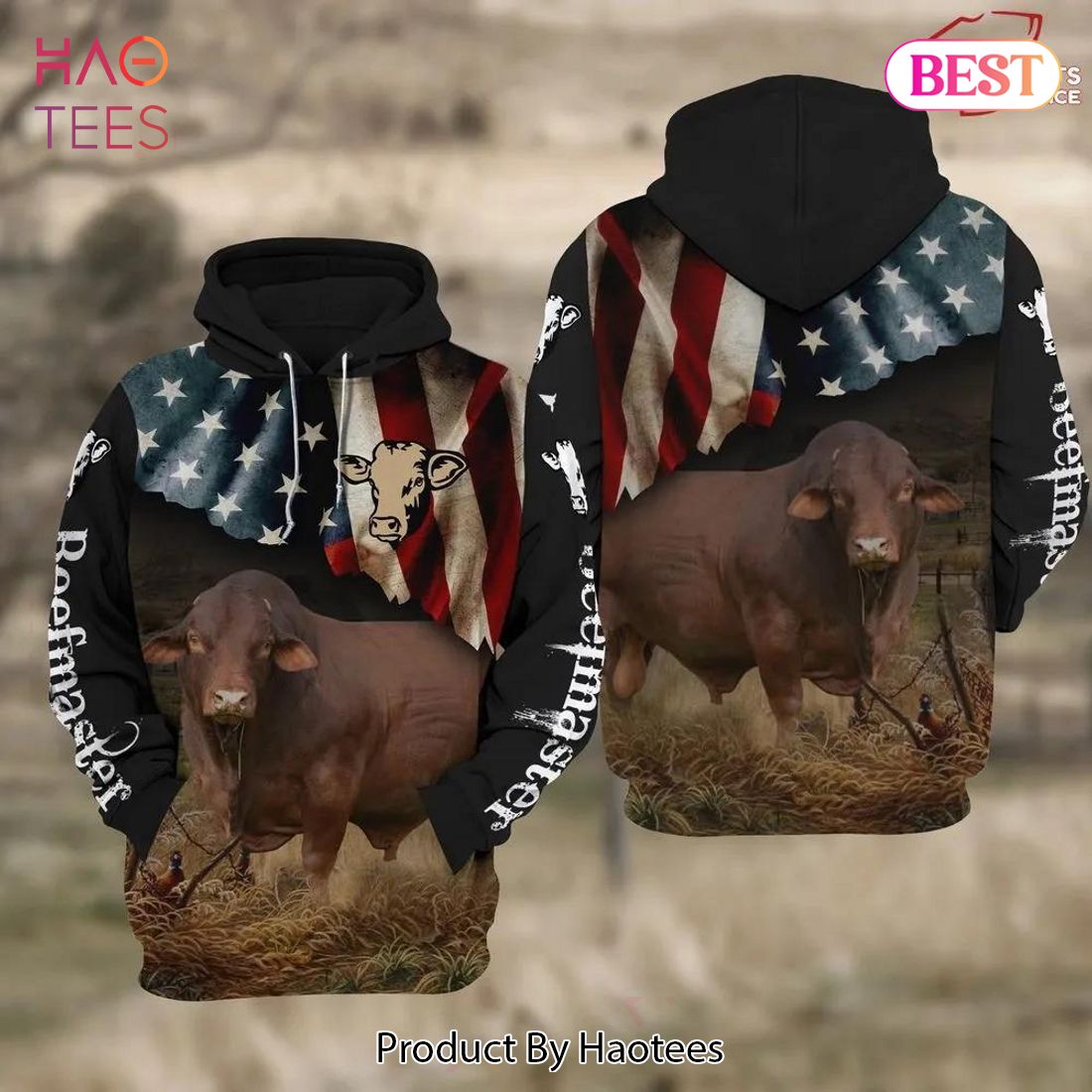[BEST] Beefmaster Cattle Us Flaged 3D Hoodie