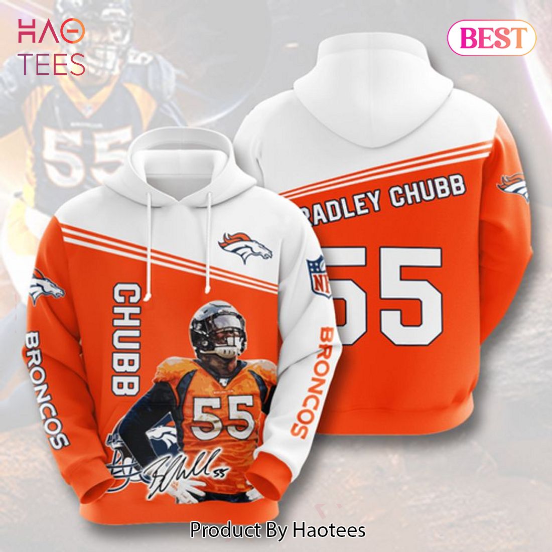 [BEST] Bradley Chubb Denver Broncos Full Printing 3D Hoodie