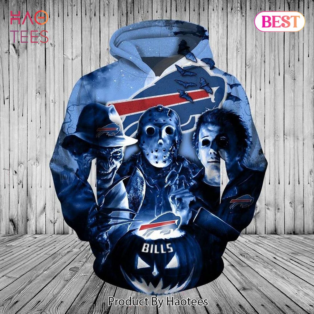 [BEST] Buffalo Bills 3D Hoodie Horror Halloween Costumes For Men Women
