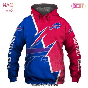 BEST Buffalo Bills Football Team Lovers Blue Red Pulse Pattern 3D Hoodie