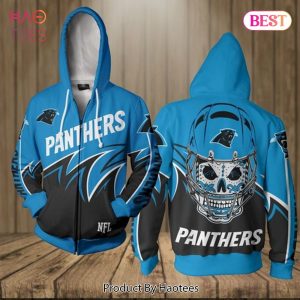 [BEST] Carolina Panthers Skullcap Zipper 3D Hoodie