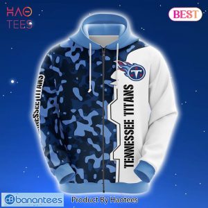 BEST Tennessee Titans NFL Camouflage Blue 3D Hoodie Zip Hoodie