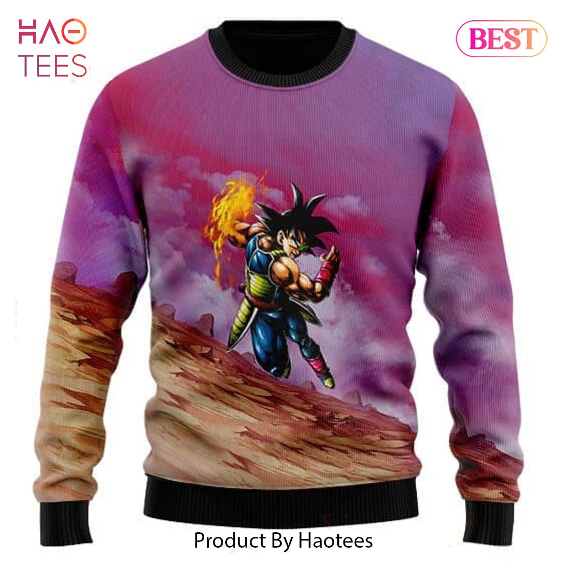 Dragon Ball Bardock Swift Attack Xmas Sweater Dragon Ball Bardock Swift Attack Xmas Sweater