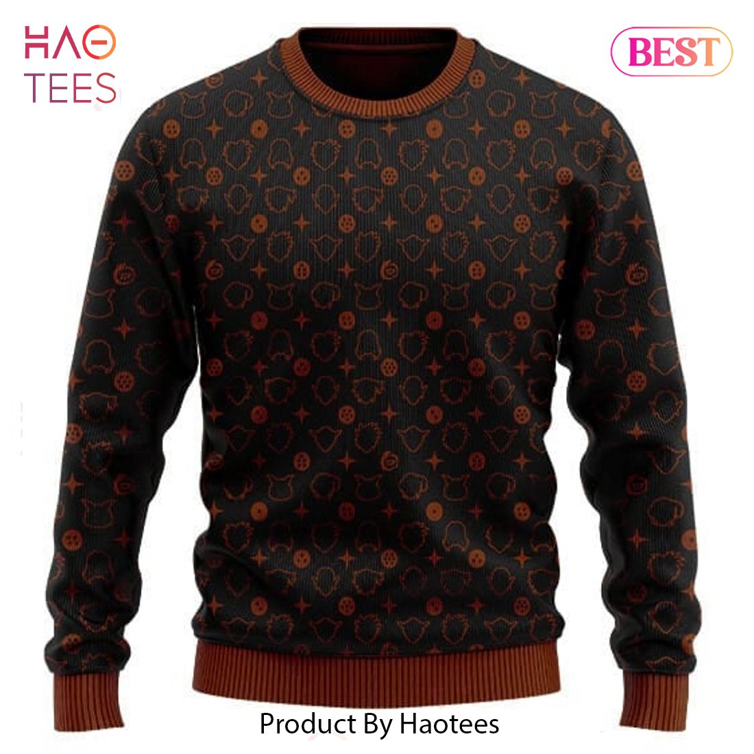 Dragon Ball Z Characters Head Silhouette Sweater Dragon Ball Z Characters Head Silhouette Sweater