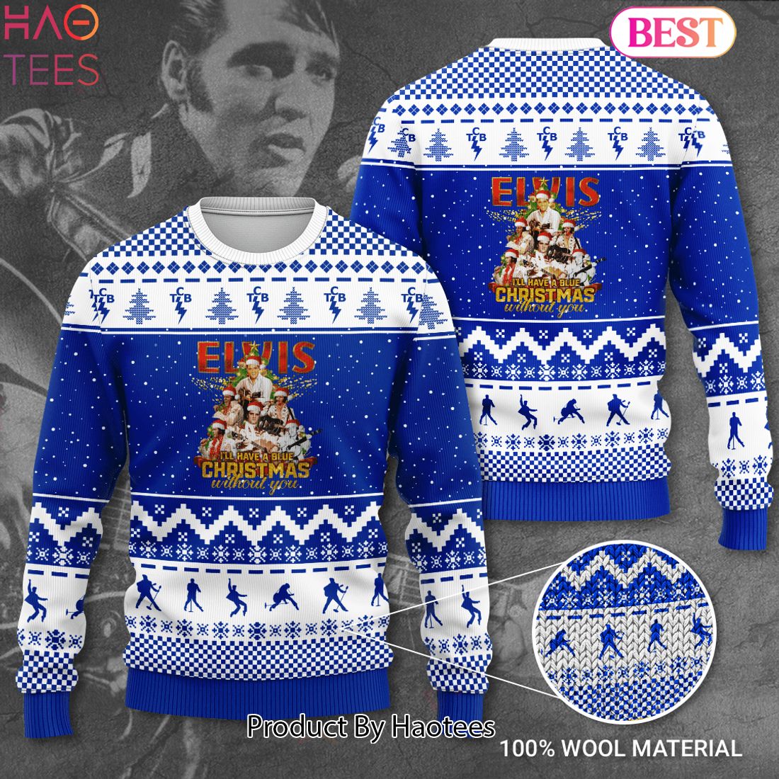 Elvis Presley I LL Have A Blue Christmas Without You Sweater Elvis Presley I LL Have A Blue Christmas Without You Sweater