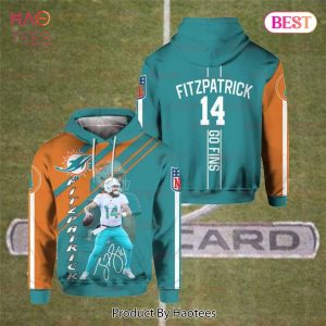 HOT 14 Ryan Fitzpatrick Miami Dolphins 3D Hoodieed