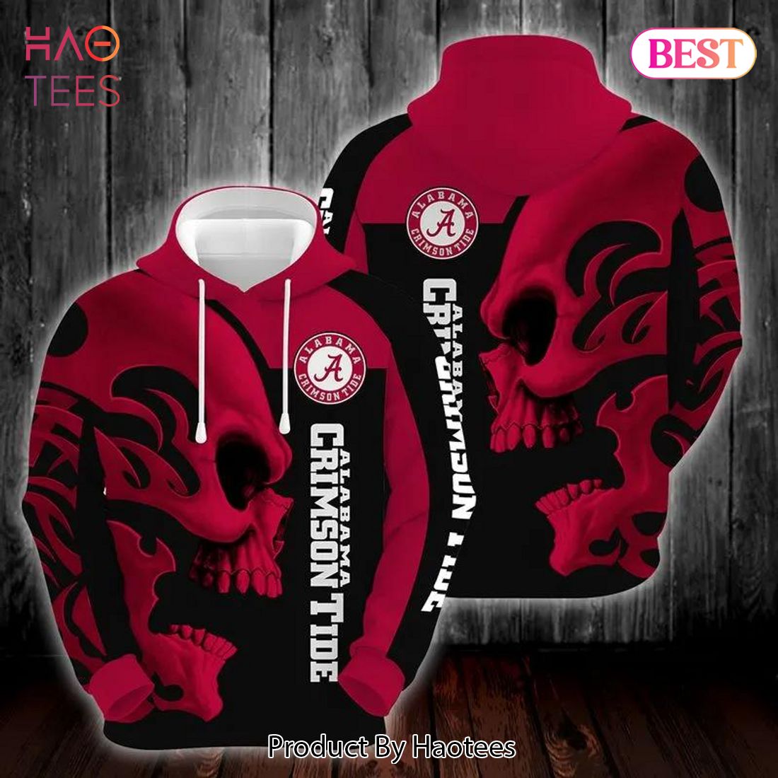 HOT Alabama Crimson Tide Skull 3D Hoodie Gifts For Alabama Crimson Tide Fans