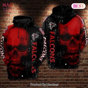 HOT Atlanta Falcons Logo Shapes Skull 3D Hoodie