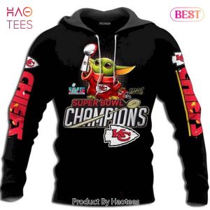 HOT Baby Yoda Star Wars Kansas City Chiefs Super Bowl Champions 3D Hoodie
