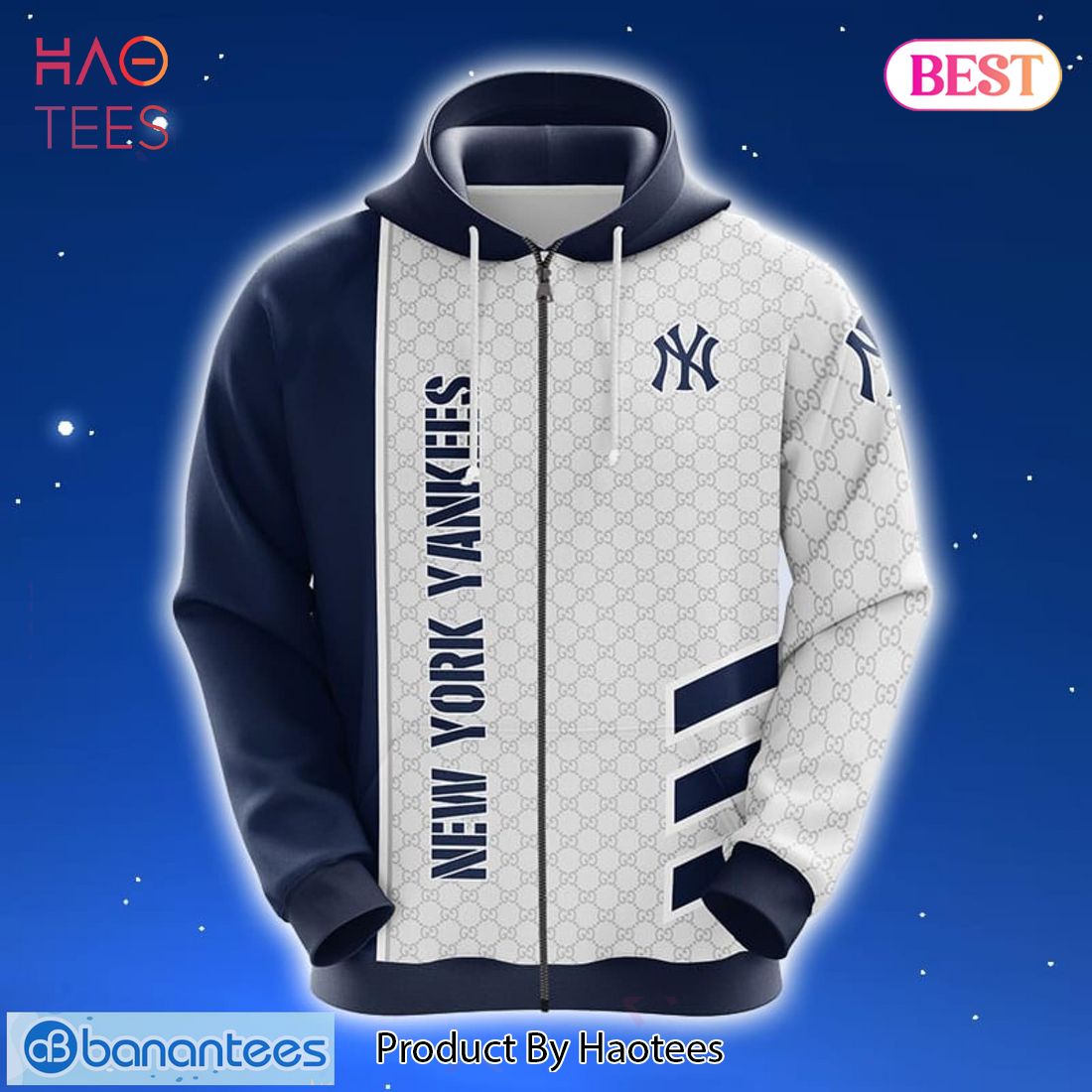 HOT New York Yankees MLB Blue Unisex 3D Hoodie Zip Hoodie